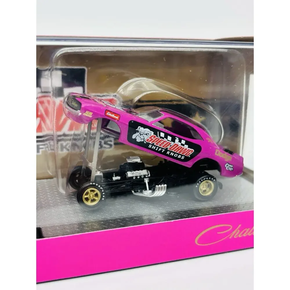 M2 Machines Speed Dawg '71 Dodge Challenger Funny Car w/ '66 COE Hauler Pink NIB